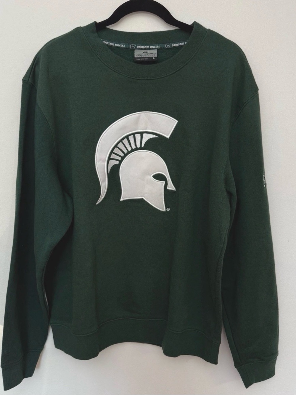 Michigan State Spartans Colosseum Green Crewneck Sweatshirt Men’s L Football EUC